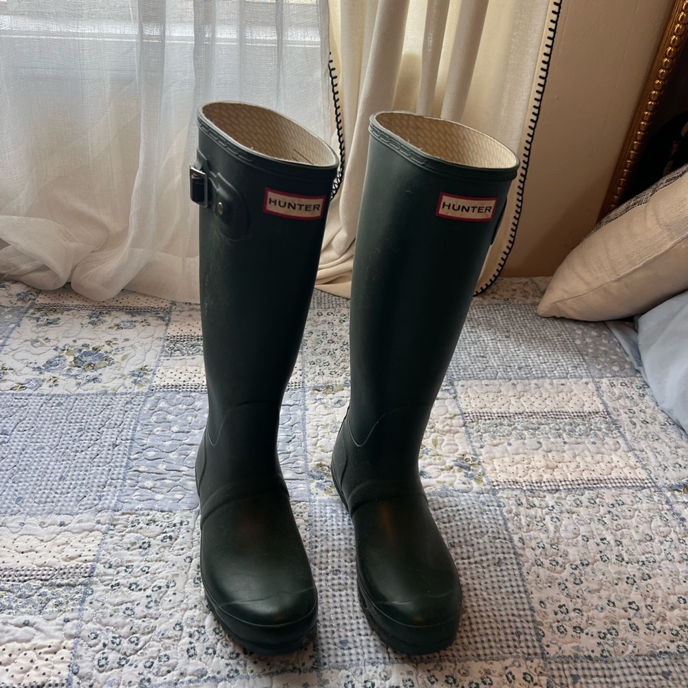 Hunter Dark Green Waterproof Boots